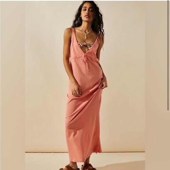 *Worn Once* FREE PEOPLE - Essential Tank Midi in Strawberry Colada - Picture 2 of 3